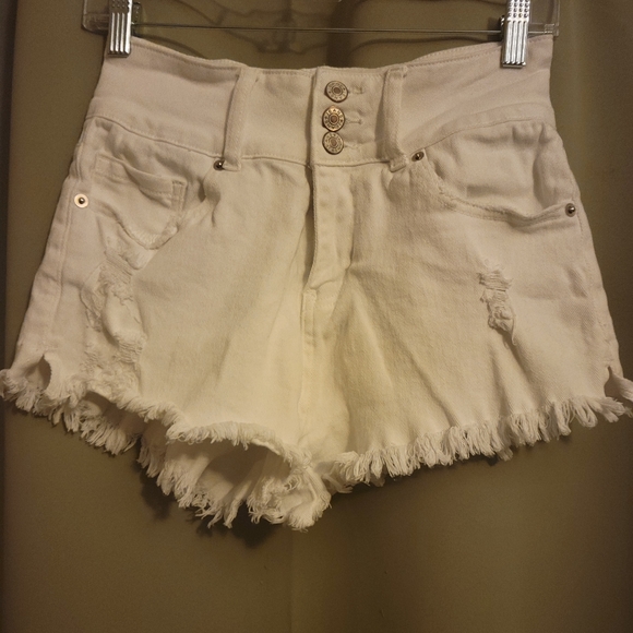 White Denim Shorts - Picture 1 of 3